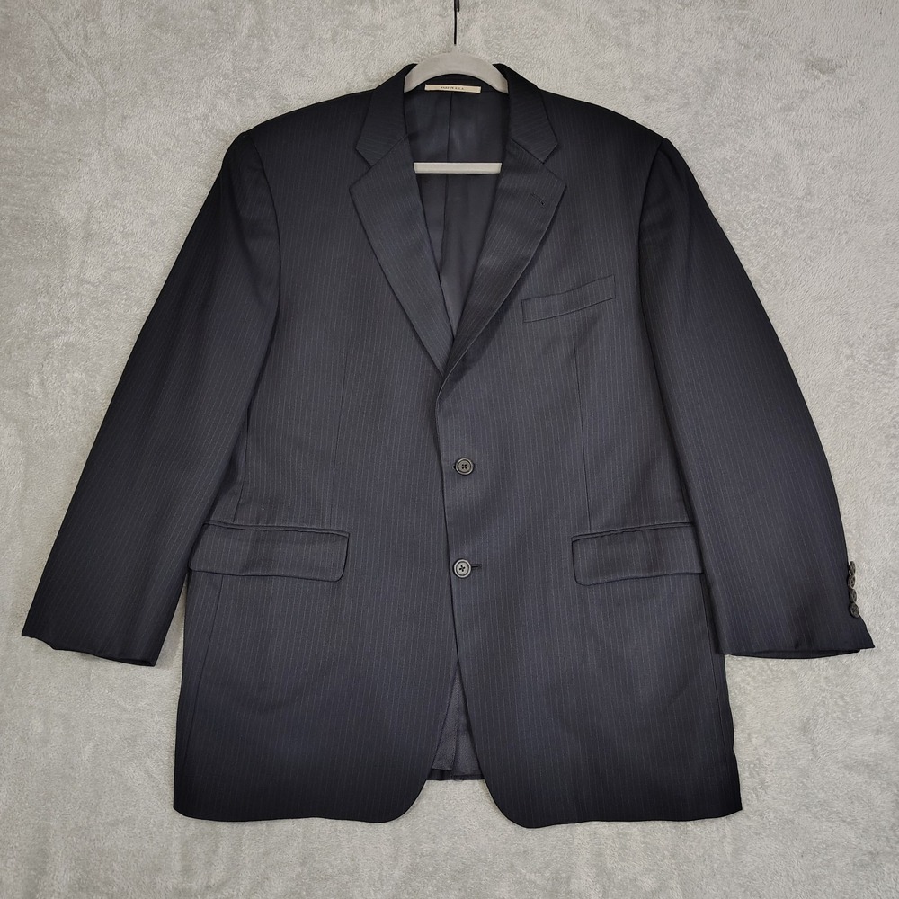 Burberry London Kensington‎ Blazer Jacket Wool Navy Pinstripe 43R Made in USA